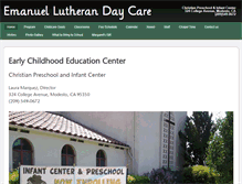 Tablet Screenshot of emanuellutherandaycare.com